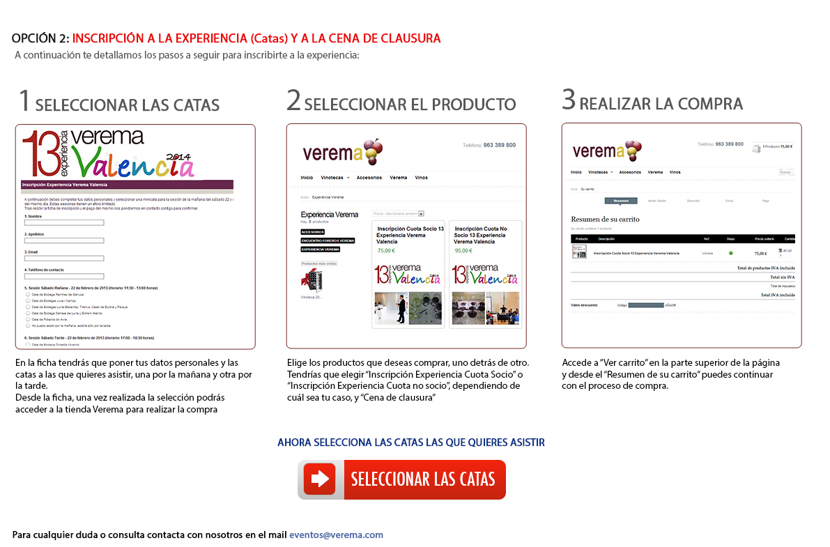 ¿Cómo inscribirse a la 13 Experiencia Verema y a la Cena de Clausura?